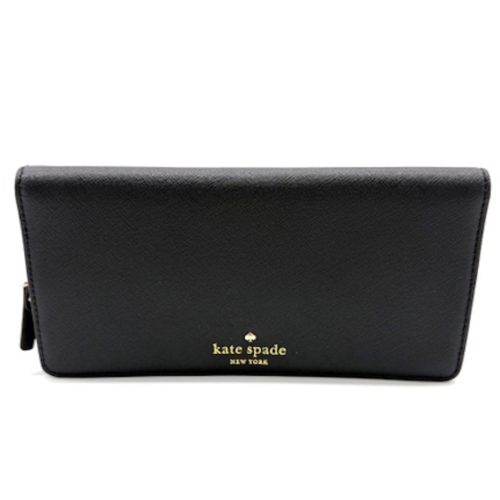 Kate Spade New York Cedar Street "Camilla" Black Crosshatched Leather Wallet~